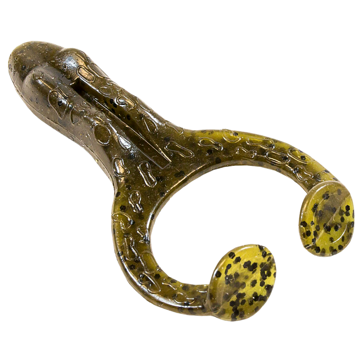 Z-Man Finesse FrogZ Jigi 2.75" Green Pumpkin ylhäältä, pää vasemmalla