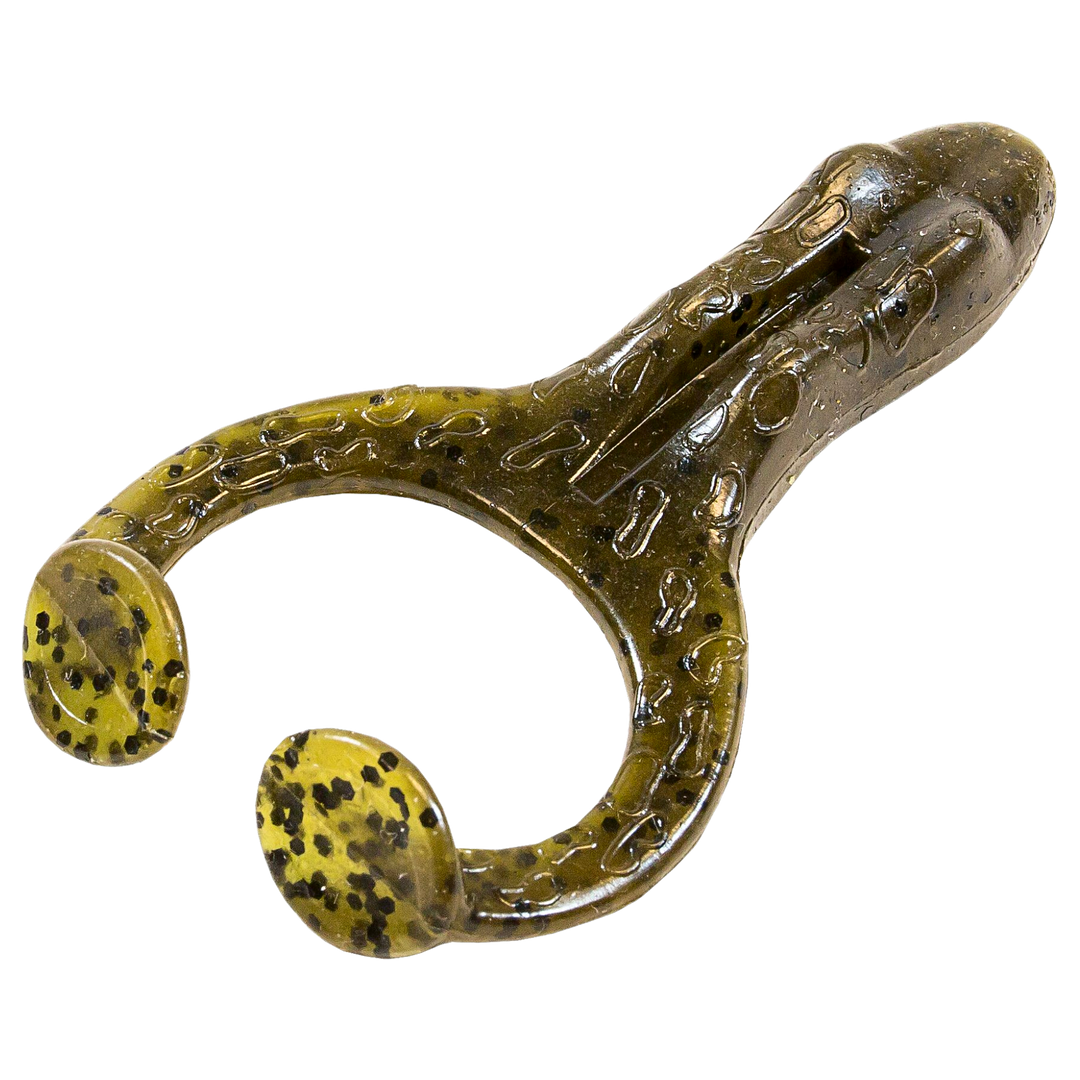 Z-Man Finesse FrogZ Jigi 2.75" Green Pumpkin ylhäältä, pää oikealla