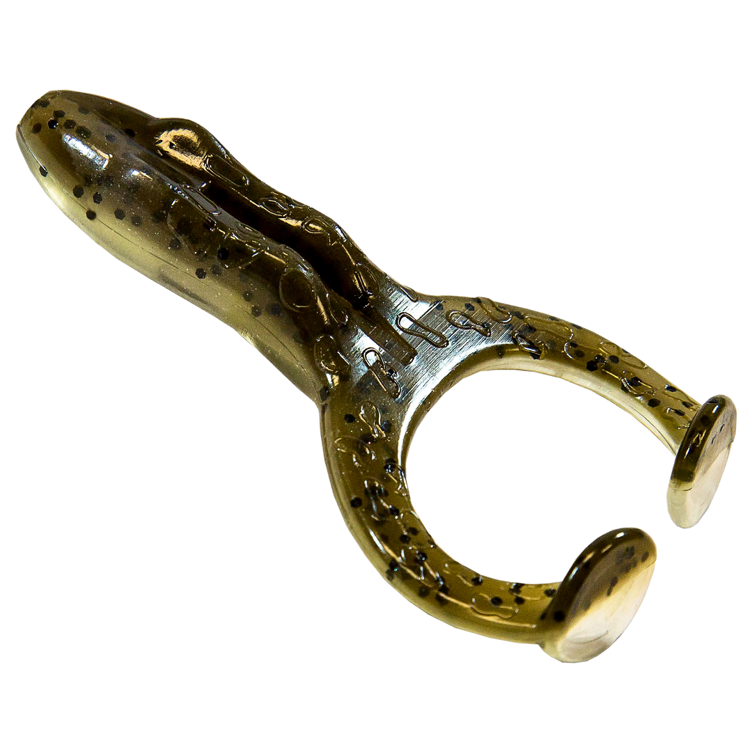Z-Man Finesse FrogZ Jigi 2.75" Mud Minnow ylhäältä, pää vasemmalla