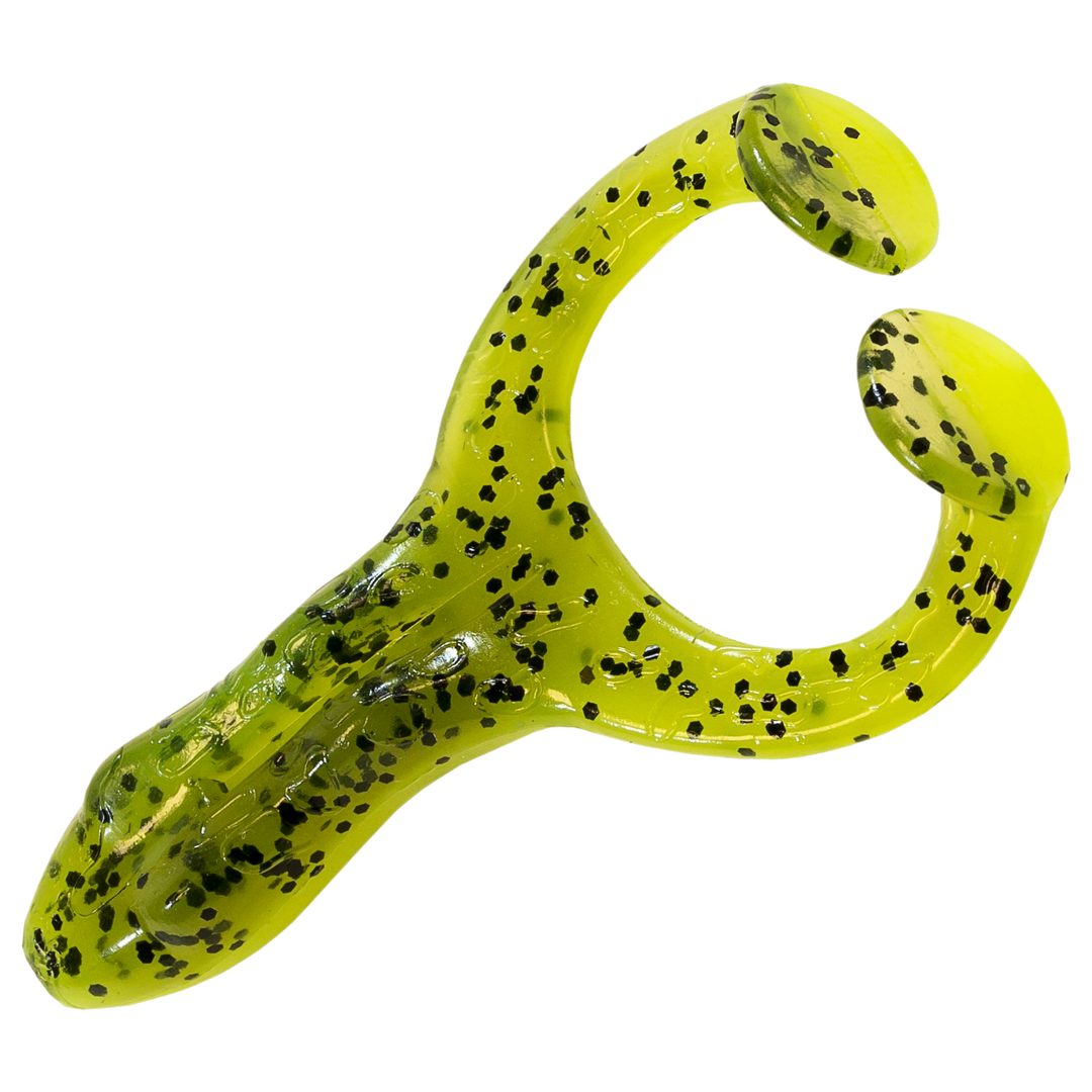 Z-Man Finesse FrogZ Jigi 2.75", väri Watermelon/Chartreuse: vihreä selkä ja kellanvihreä vatsa