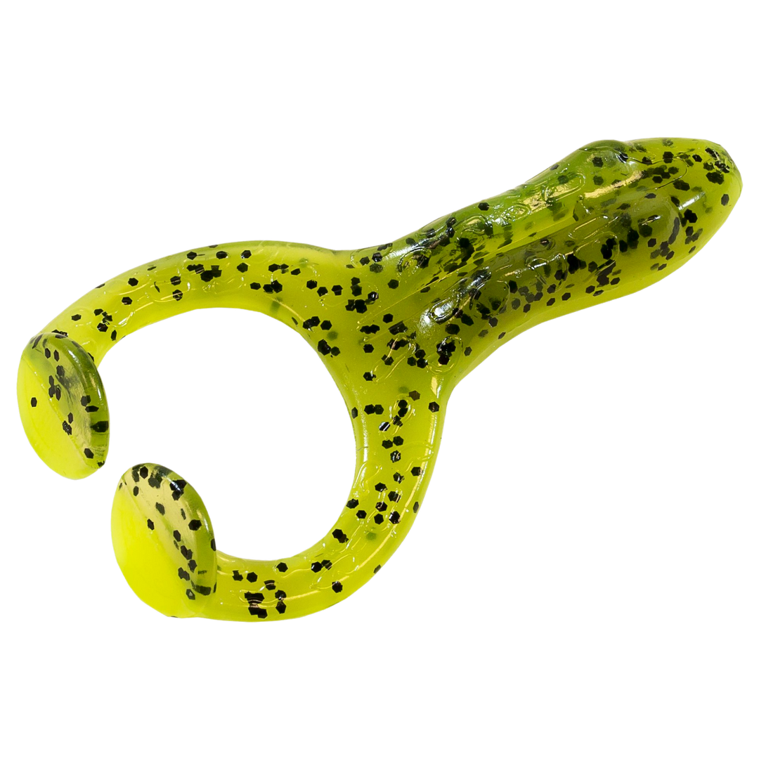 Z-Man Finesse FrogZ Jigi 2.75" Watermelon/Chartreuse ylhäältä, pää oikealla