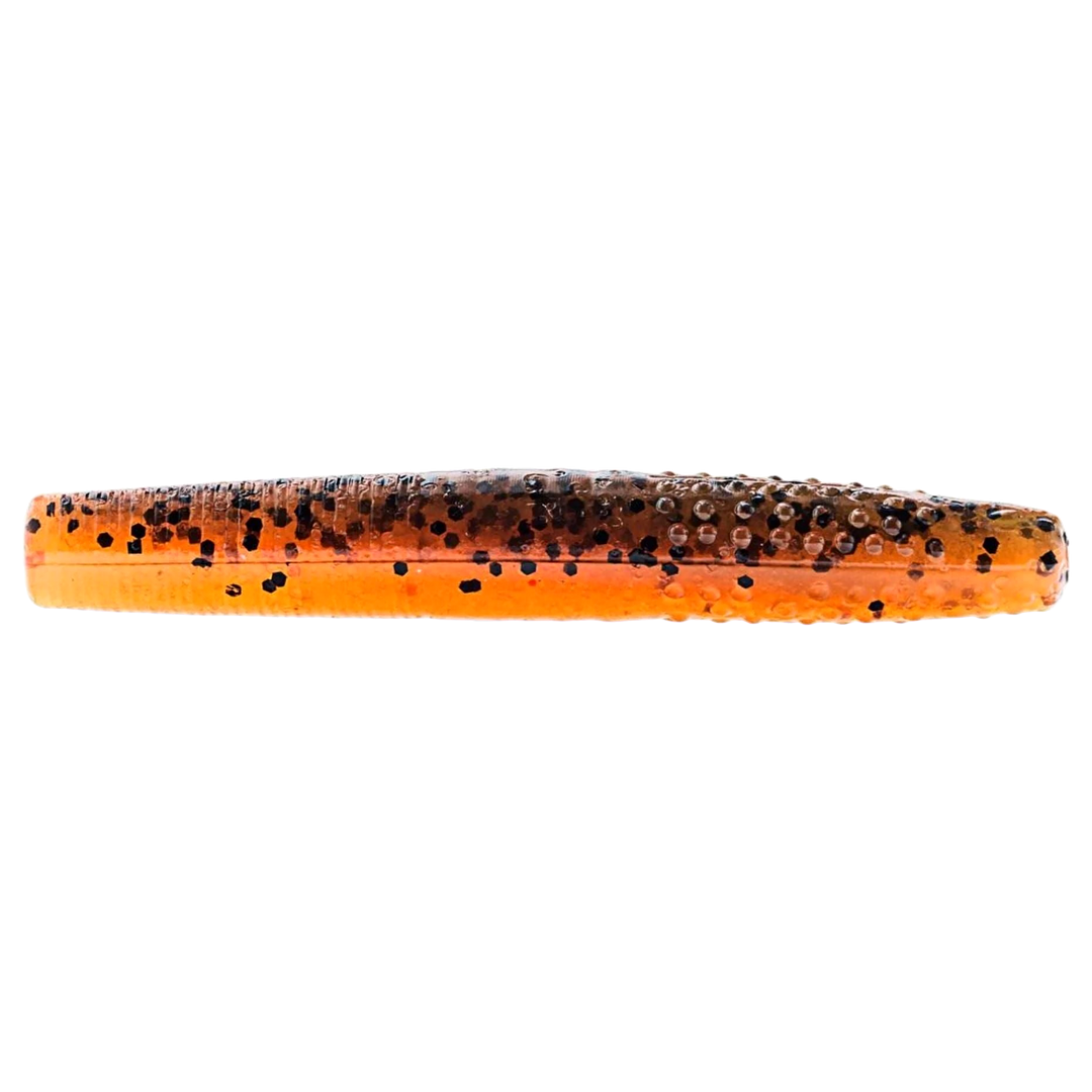 Z-Man Finesse TRD Jigi 2.75" Green Pumpkin/Orange sivulta, pää vasemmalla