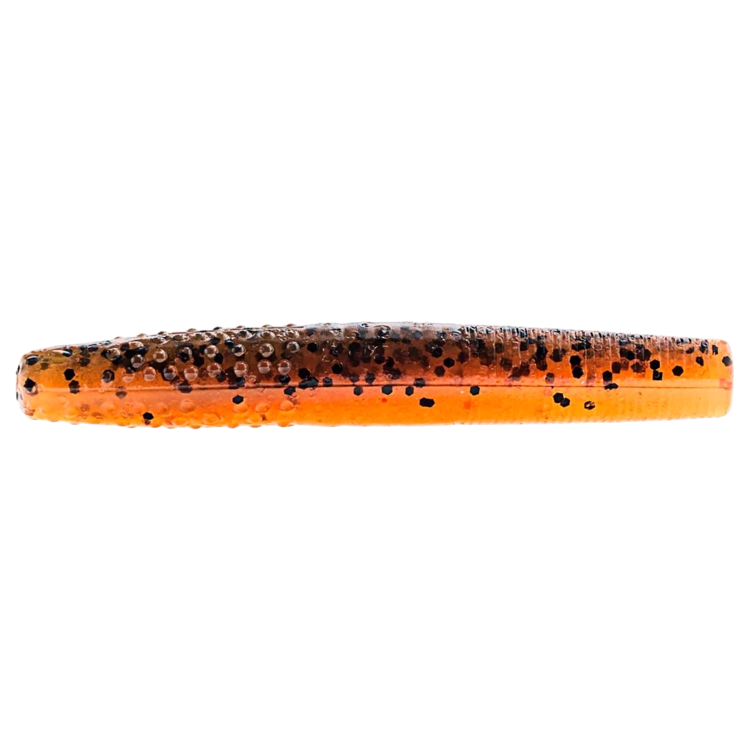 Z-Man Finesse TRD Jigi 2.75" Green Pumpkin/Orange sivulta, pää oikealla