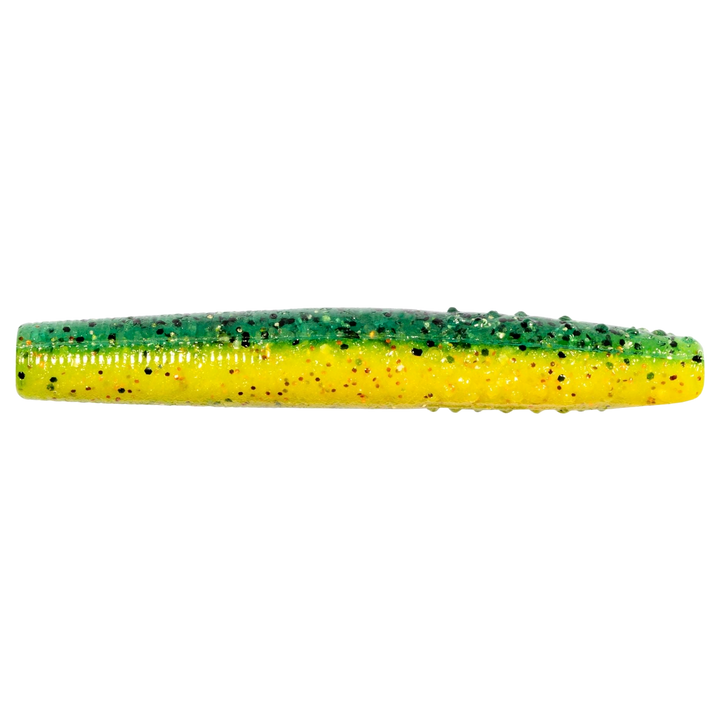 Z-Man Finesse TRD Jigi 2.75" Pro Yellow Perch sivulta, pää vasemmalla