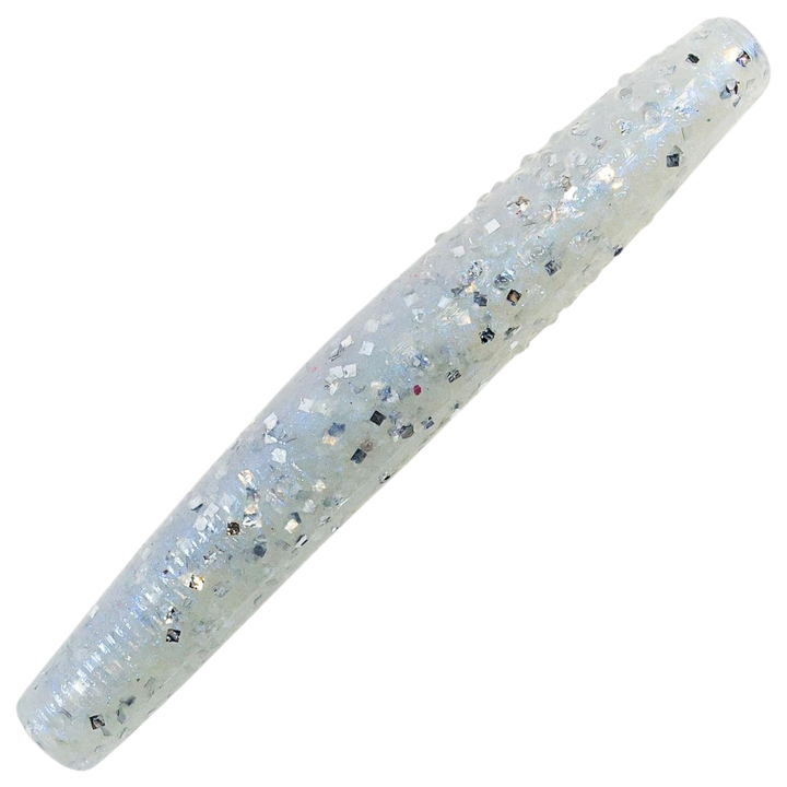 Z-Man Finesse TRD Jigi 2.75", väri White Lightning: läpikuultava valkoinen runko ja siniset hileet