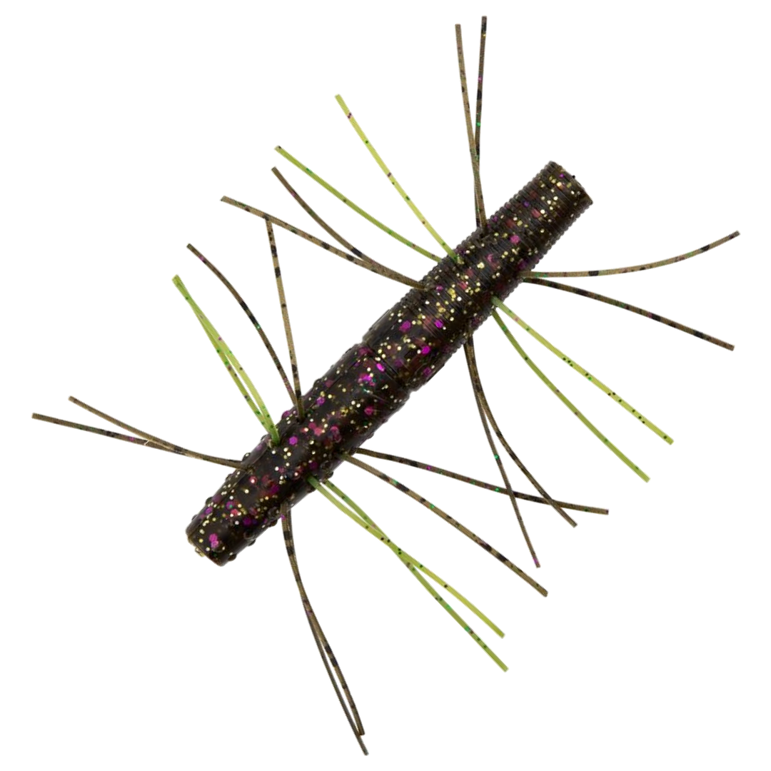 Z-Man Fuzzy TRD Jigi 2.75", väri Green Pumpkin Goby: vihreänruskea runko ja vihreät karvat
