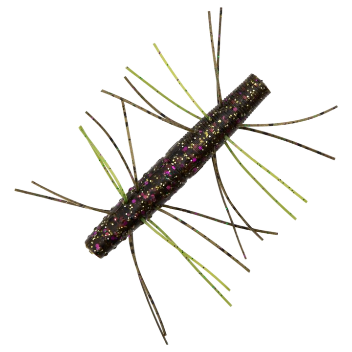Z-Man Fuzzy TRD Jigi 2.75", väri Green Pumpkin Goby: vihreänruskea runko ja vihreät karvat