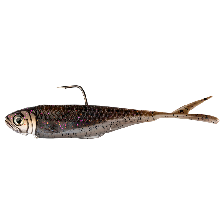 Z-Man Graph ShadZ 3.8" 10.6g Goby Sauce sivulta, pää vasemmalla