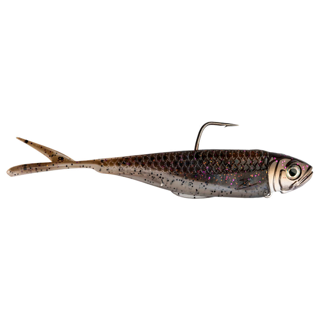 Z-Man Graph ShadZ 3.8" 10.6g Goby Sauce sivulta, pää oikealla