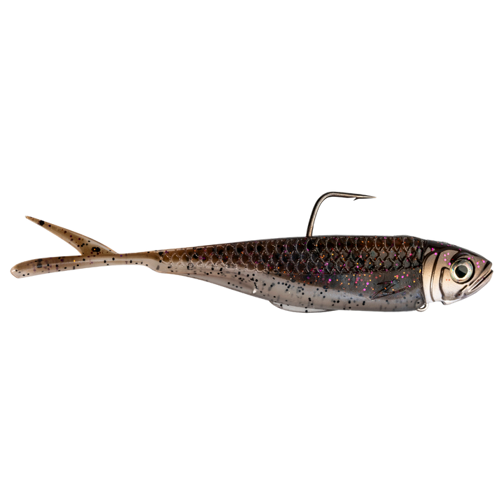Z-Man Graph ShadZ 3.8" 10.6g Goby Sauce sivulta, pää oikealla