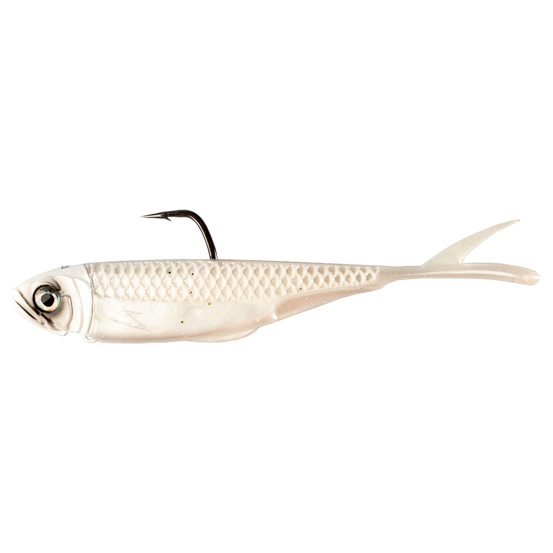 Z-Man Graph ShadZ 3.8" 5.3g Pearl sivulta, pää vasemmalla