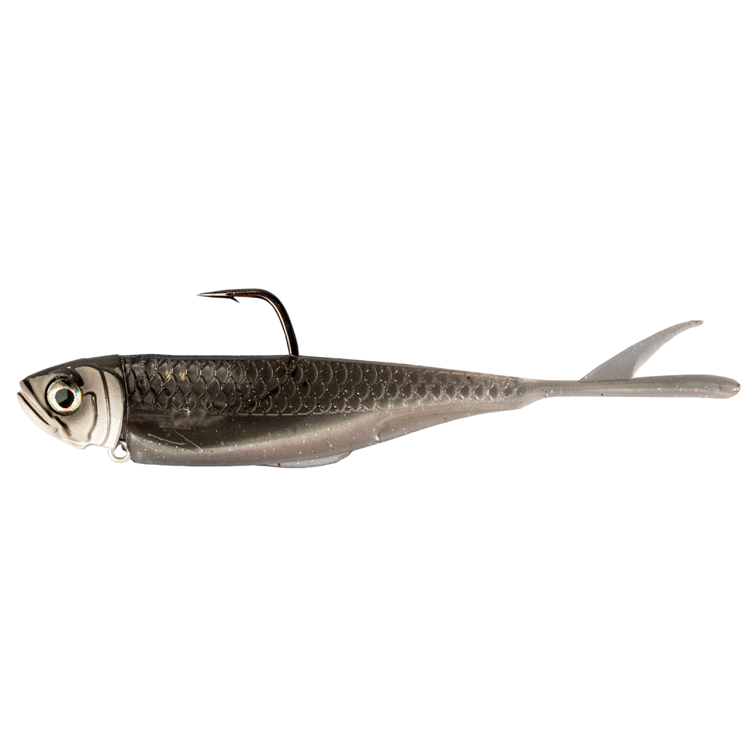 Z-Man Graph ShadZ 3.8" 5.3g Smelt sivulta, pää vasemmalla