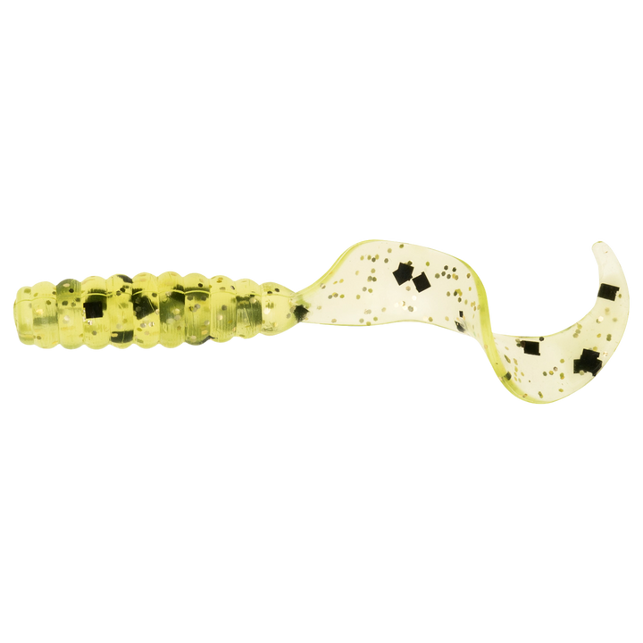 Z-Man GrubZ Jigi 2" Chartreuse Sparkle sivulta, pää vasemmalla