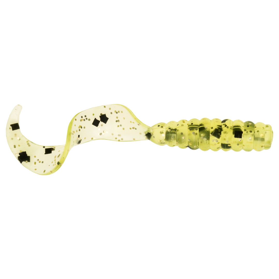 Z-Man GrubZ Jigi 2" Chartreuse Sparkle sivulta, pää oikealla