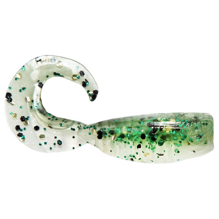 Z-Man Guppy GrubZ Jigi 2" Baby Bass sivulta, pää oikealla