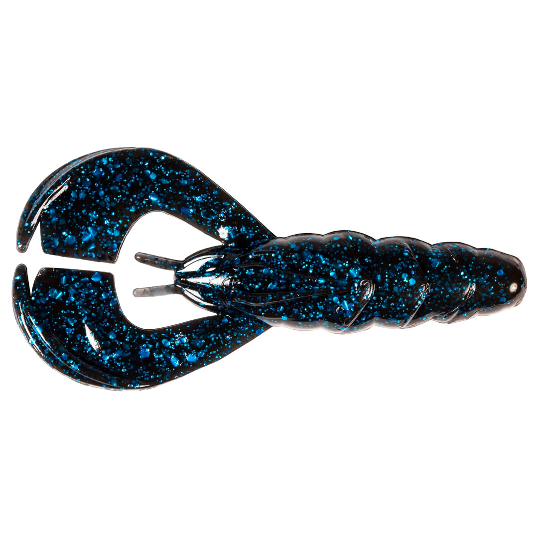 Z-Man Hella CrawZ Jigi 3.75" Black Blue yläpuolelta, pää vasemmalla