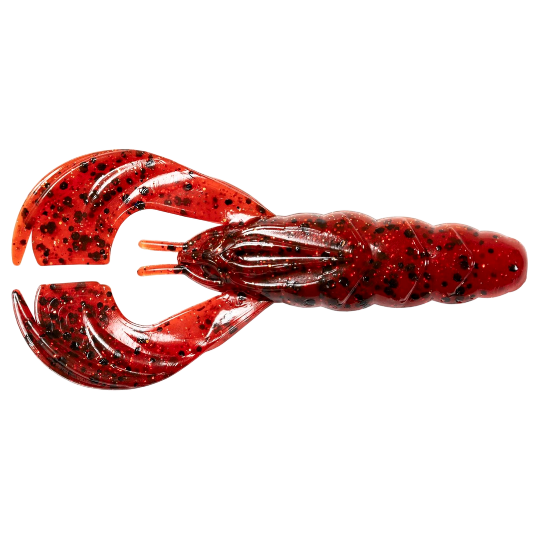 Z-Man Hella CrawZ Jigi 3.75" Fire Craw yläpuolelta, pää vasemmalla