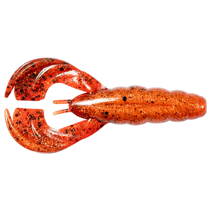 Z-Man Hella CrawZ Jigi 3.75" Fire Craw alapuolelta, pää vasemmalla