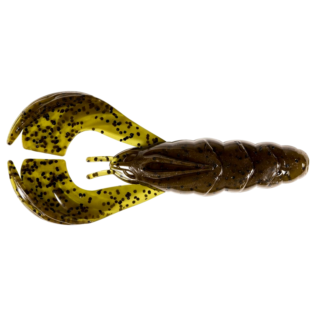 Z-Man Hella CrawZ Jigi 3.75" Green Pumpkin yläpuolelta, pää vasemmalla