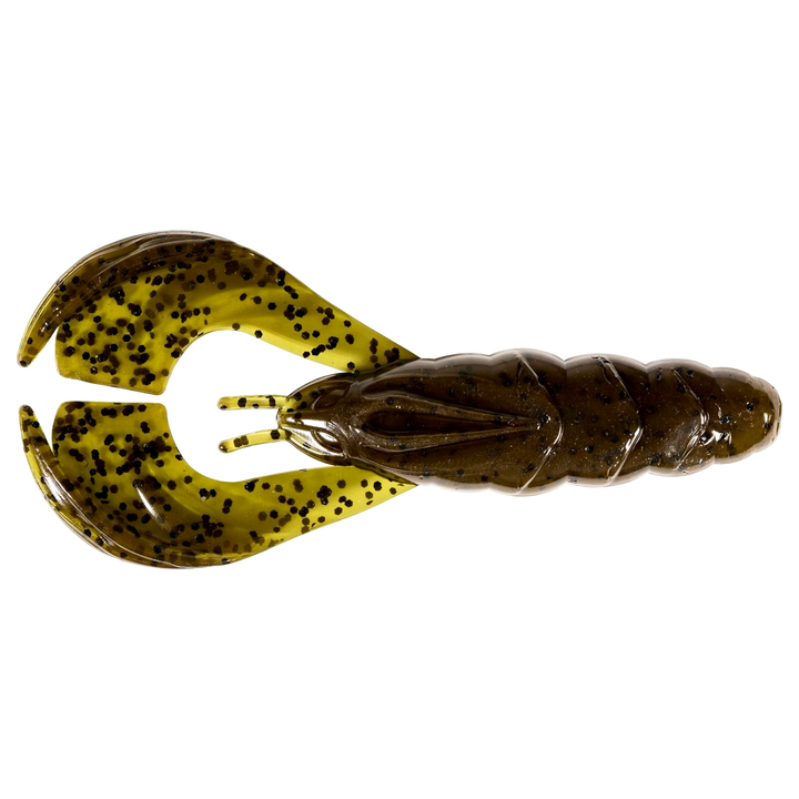 Z-Man Hella CrawZ Jigi 3.75" Green Pumpkin yläpuolelta, pää vasemmalla