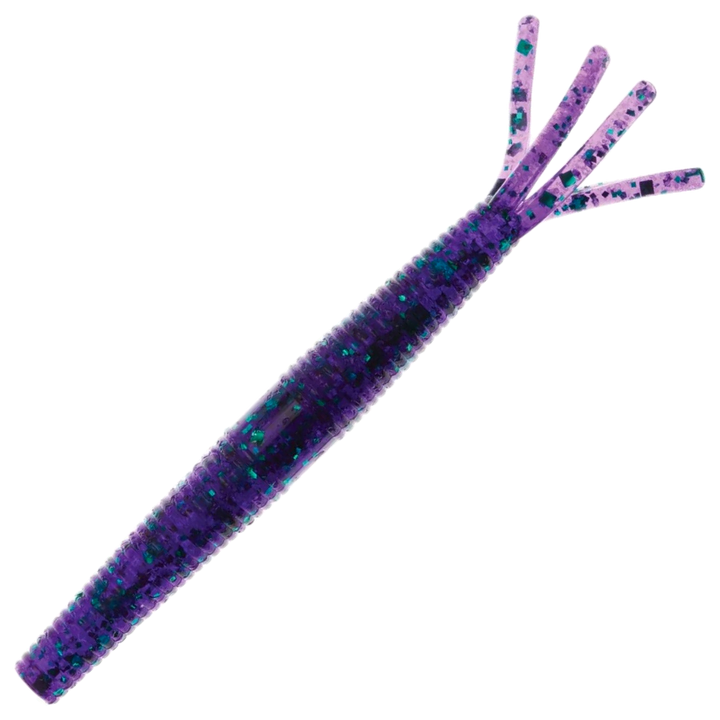 Z-Man Hula StickZ Jigi 4", väri Junebug: tummanvioletti runko ja vihreät hileet