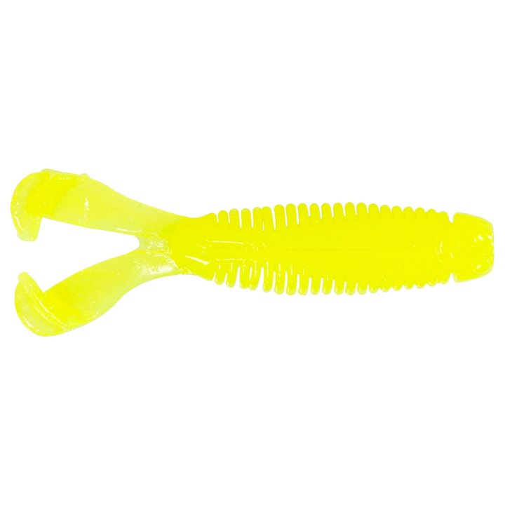 Z-Man Micro Goat Jigi 1.75" Hot Chartreuse ylhäältä, pää oikealla