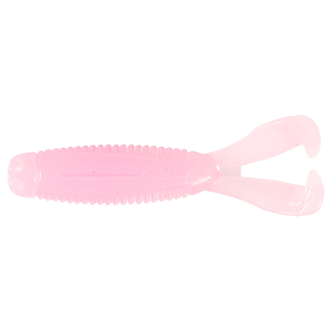 Z-Man Micro Goat Jigi 1.75" Pink Glow ylhäältä, pää vasemmalla