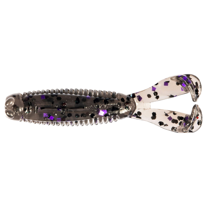 Z-Man Micro Goat Jigi 1.75" Smoke Purple ylhäältä, pää vasemmalla