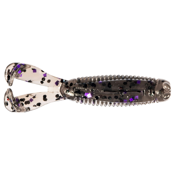 Z-Man Micro Goat Jigi 1.75" Smoke Purple ylhäältä, pää oikealla