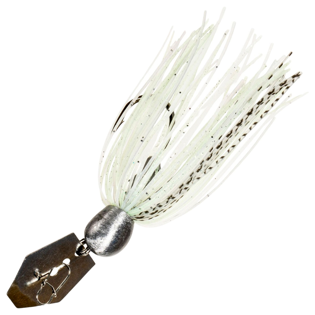 Z-Man Mini Max Chatterbait 14g, väri Spot Remover: harmaa pää, valkoinen helma mustin raidoin, hopeinen lapa