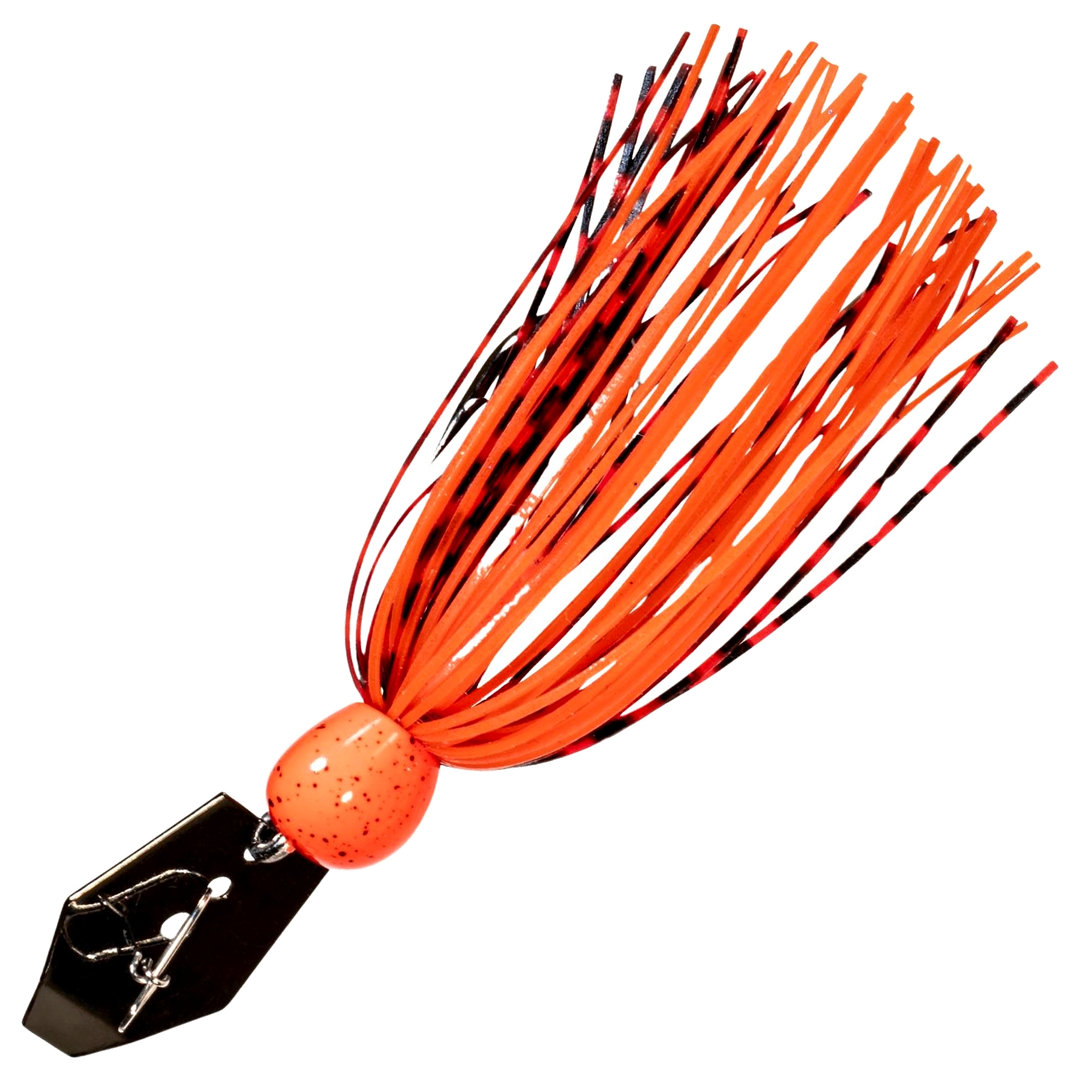 Z-Man Mini Max ChatterBait 7g, väri Fire Craw: oranssi pää ja helma, mustat raidat, musta lapa