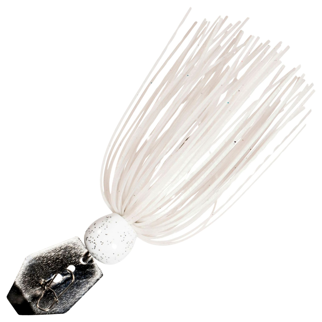 Z-Man Mini Max ChatterBait 7g, väri Pearl Ghost: valkoinen pää ja helma, hopeinen lapa