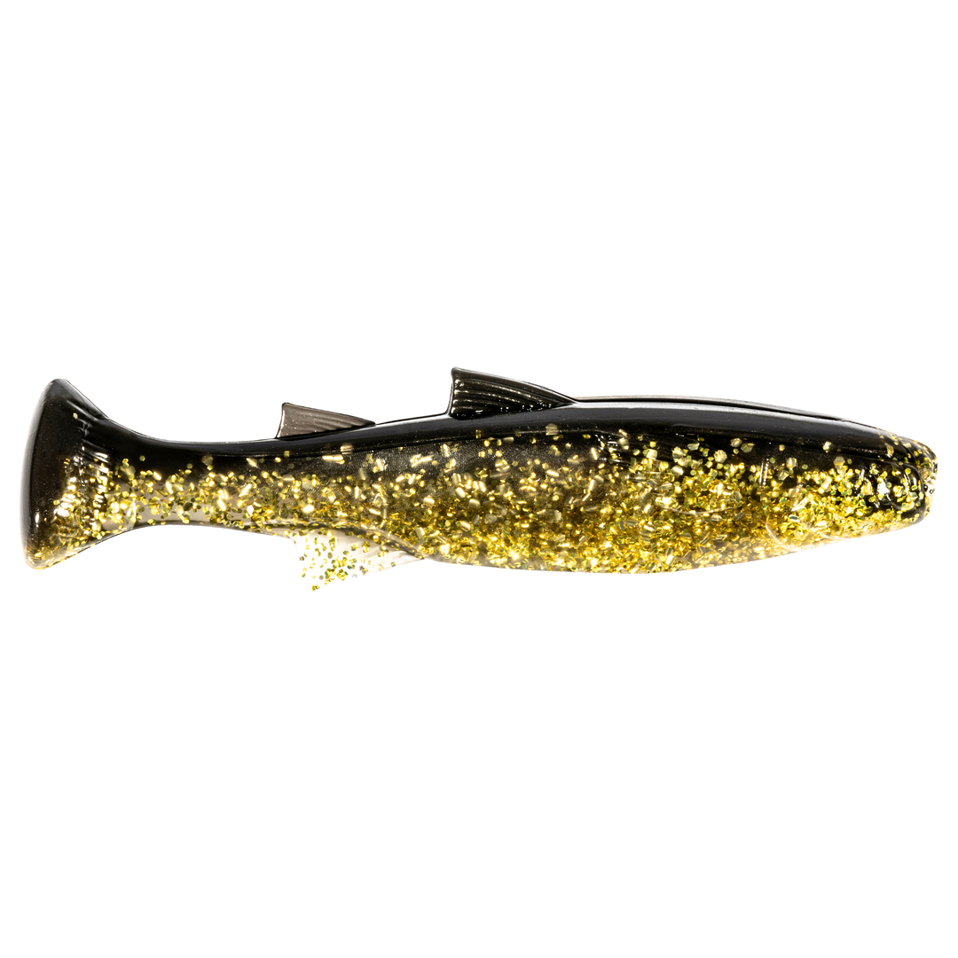 Z-Man Mulletron Jigi 3.3" Gold Rush sivulta, pää oikealla