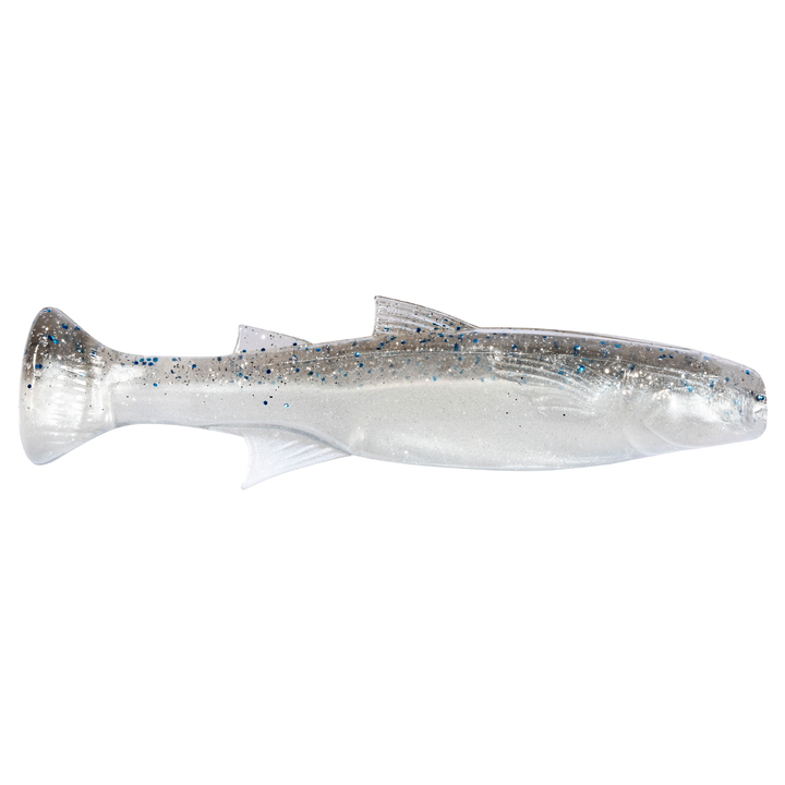 Z-Man Mulletron Jigi 3.3" Smoky Shad sivulta, pää oikealla