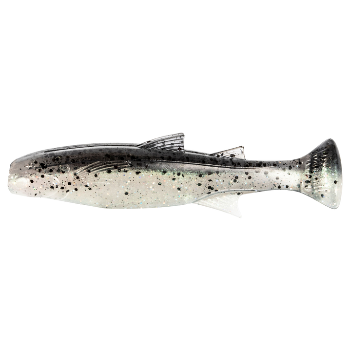 Z-Man Mulletron Jigi 4" Bad Shad sivulta, pää vasemmalla