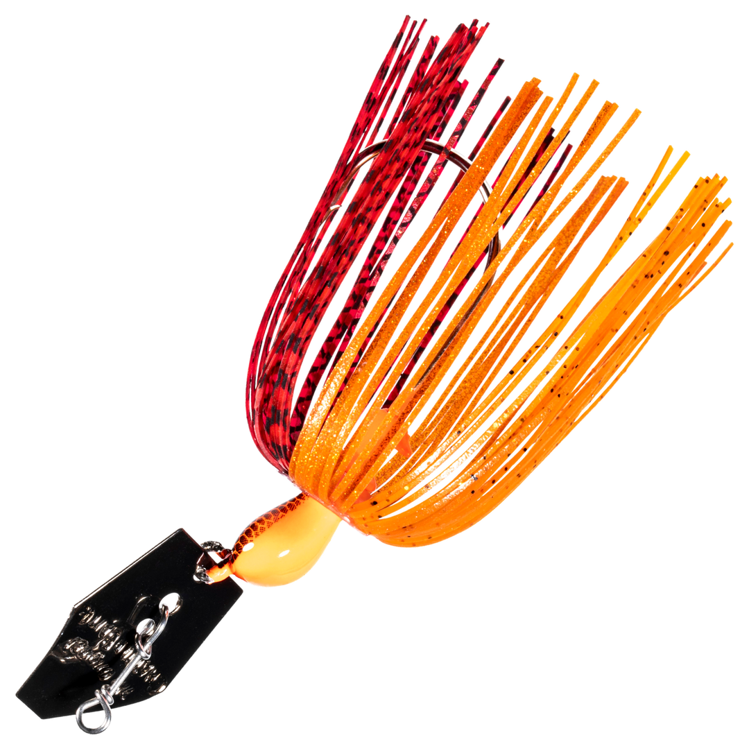 Z-Man Original Chatterbait 14g, väri Fire Craw: oranssi pää, oranssi ja punainen helma, musta lapa