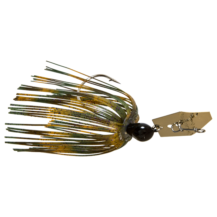 Z-Man Original Chatterbait 14g Green Pumpkin/Purple sivulta, pää oikealla