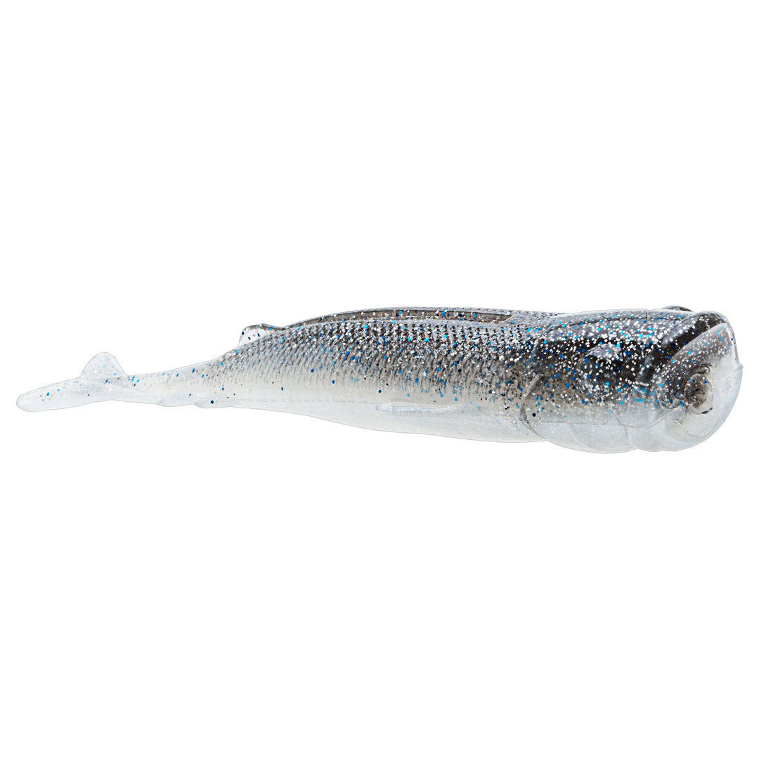 Z-Man Pop ShadZ Jigi 4" Smoky Shad sivulta, pää oikealla
