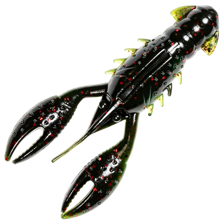 Z-Man Pro CrawZ Jigi 3.5", väri California Craw: tummanruskea yläpuoli ja vihreä alapuoli, punaiset hileet