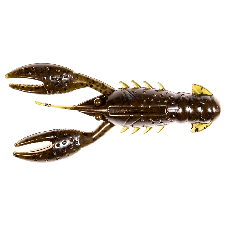 Z-Man Pro CrawZ Jigi 3.5" Green Pumpkin yläpuolelta, pää vasemmalla