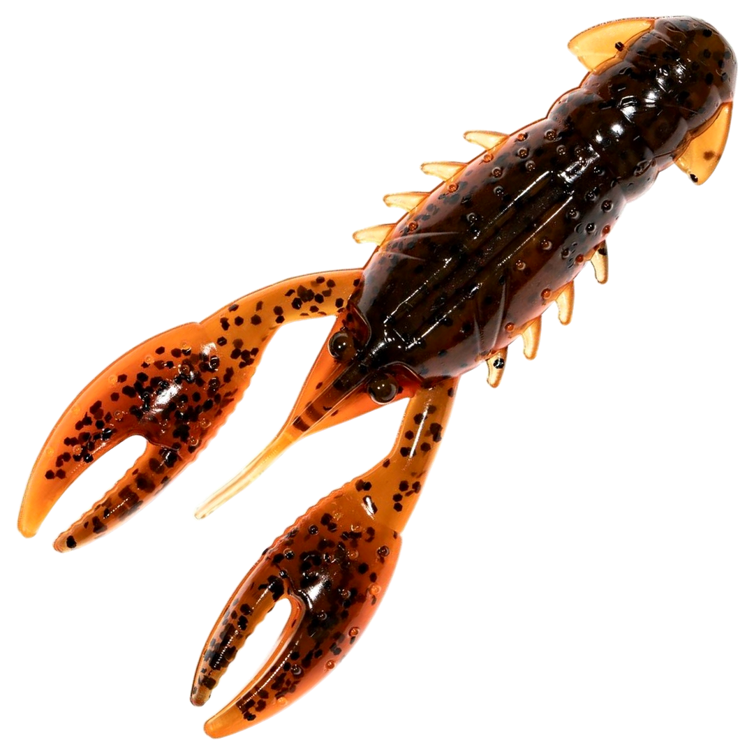 Z-Man Pro CrawZ Jigi 3.5", väri Green Pumpkin Orange: tummanruskea yläpuoli, oranssi alapuoli ja oranssit sakset