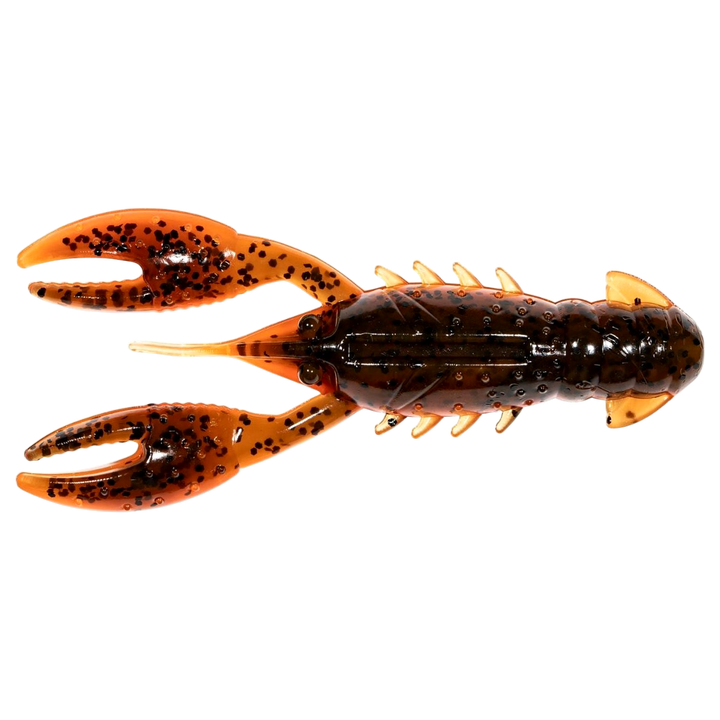 Z-Man Pro CrawZ Jigi 3.5" Green Pumpkin Orange yläpuolelta, pää vasemmalla