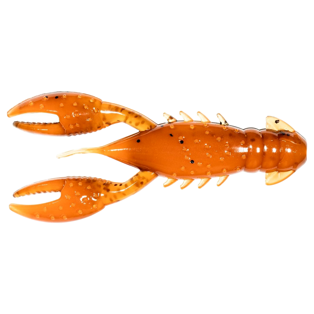 Z-Man Pro CrawZ Jigi 3.5" Green Pumpkin Orange alapuolelta, pää vasemmalla