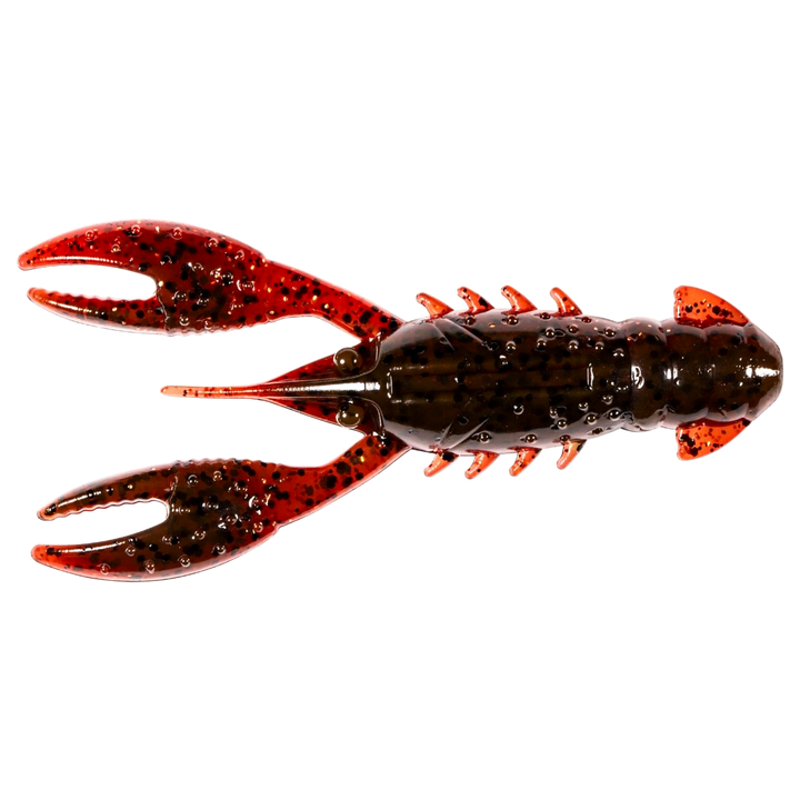 Z-Man Pro CrawZ Jigi 3.5" Hot Craw yläpuolelta, pää vasemmalla