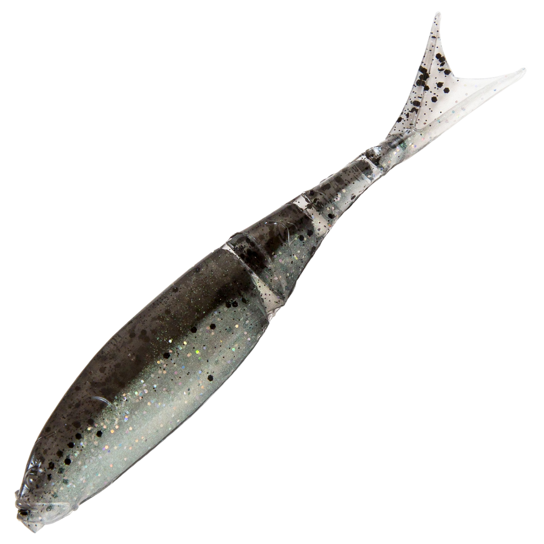 Z-Man Razor ShadZ Jigi 4.5", väri Bad Shad: harmaa selkä, valkoinen vatsa ja mustat pilkut