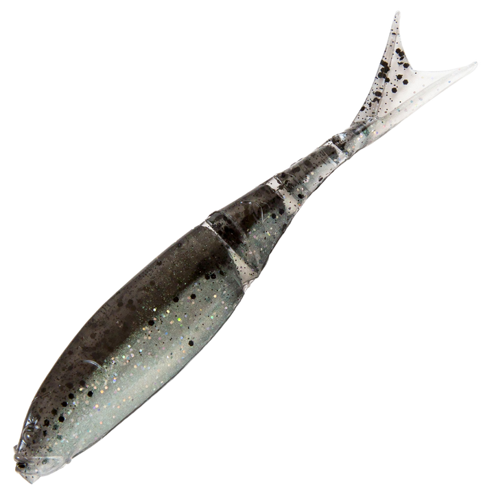 Z-Man Razor ShadZ Jigi 4.5", väri Bad Shad: harmaa selkä, valkoinen vatsa ja mustat pilkut