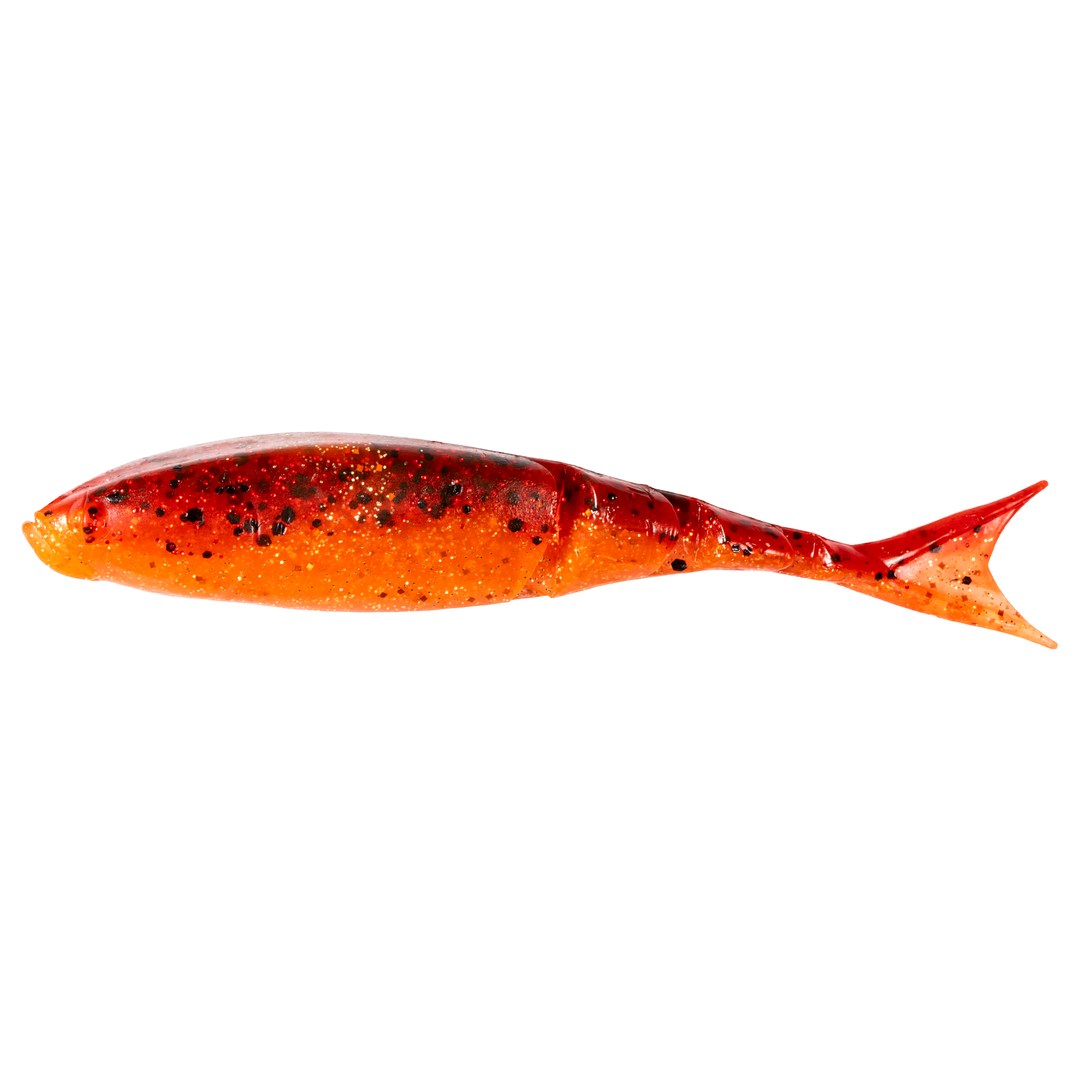 Z-Man Razor ShadZ Jigi 4.5" Fire Craw sivulta, pää vasemmalla