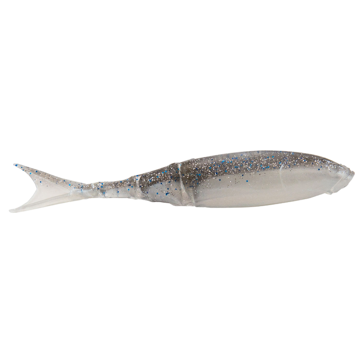 Z-Man Razor ShadZ Jigi 4.5" Smoky Shad sivulta, pää oikealla