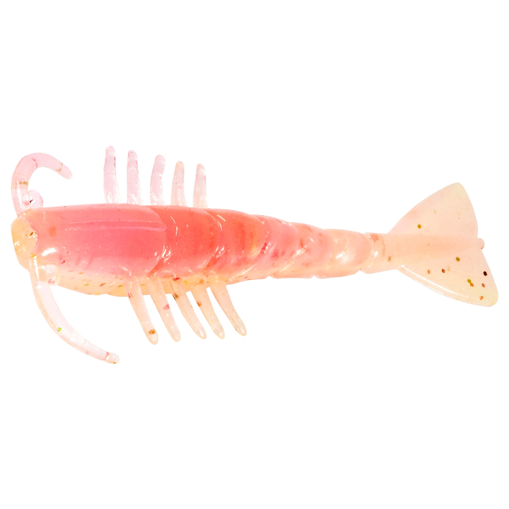 Z-Man Salty Ned ShrimpZ Jigi 2.5" Laguna Shrimp sivulta, pää vasemmalla