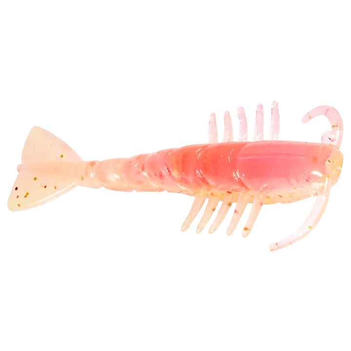 Z-Man Salty Ned ShrimpZ Jigi 2.5" Laguna Shrimp sivulta, pää oikealla